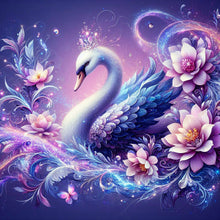 Load image into Gallery viewer, Diamond Painting - Full Round - purple fantasy background swan (40*40CM)
