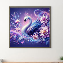 Load image into Gallery viewer, Diamond Painting - Full Round - purple fantasy background swan (40*40CM)
