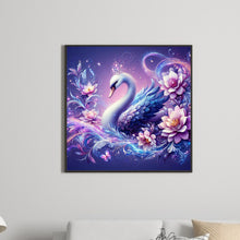 Load image into Gallery viewer, Diamond Painting - Full Round - purple fantasy background swan (40*40CM)
