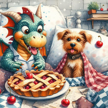 Load image into Gallery viewer, Diamond Painting - Full Round - Dragon and Yorkshire Terrier (40*40CM)
