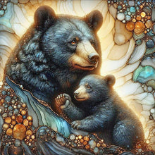Load image into Gallery viewer, Diamond Painting - Full Round - Glass pattern black bear (40*40CM)
