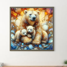 Load image into Gallery viewer, Diamond Painting - Full Round - Glass pattern polar bear family (40*40CM)
