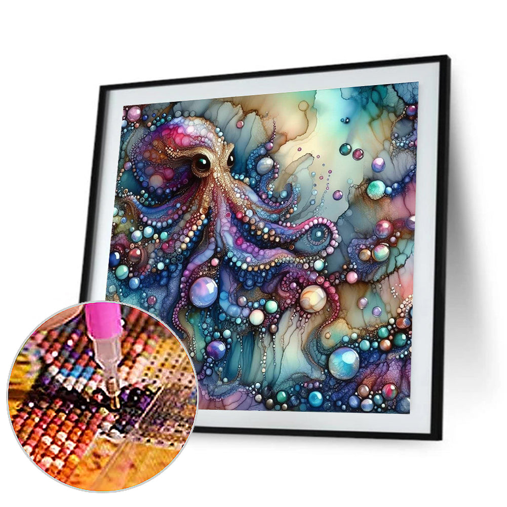 Diamond Painting - Full Round - Glass pattern octopus (40*40CM)