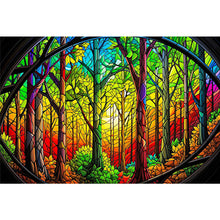 Load image into Gallery viewer, Diamond Painting - Full Round - glass art forest (60*40CM)
