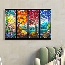 Load image into Gallery viewer, Diamond Painting - Full Round - glass art four seasons tree (60*40CM)
