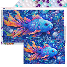Load image into Gallery viewer, Diamond Painting - Full Round - blue fish (70*40CM)
