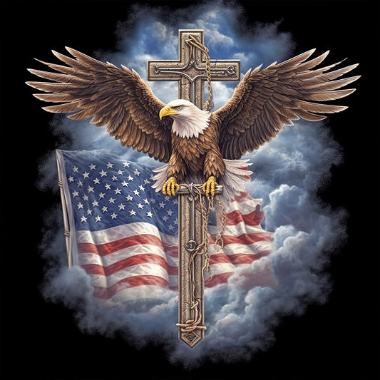 Diamond Painting - Full Round - American Eagle Cross (30*30CM)