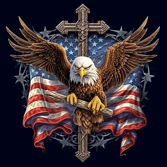 Diamond Painting - Full Round - American Eagle Cross (30*30CM)