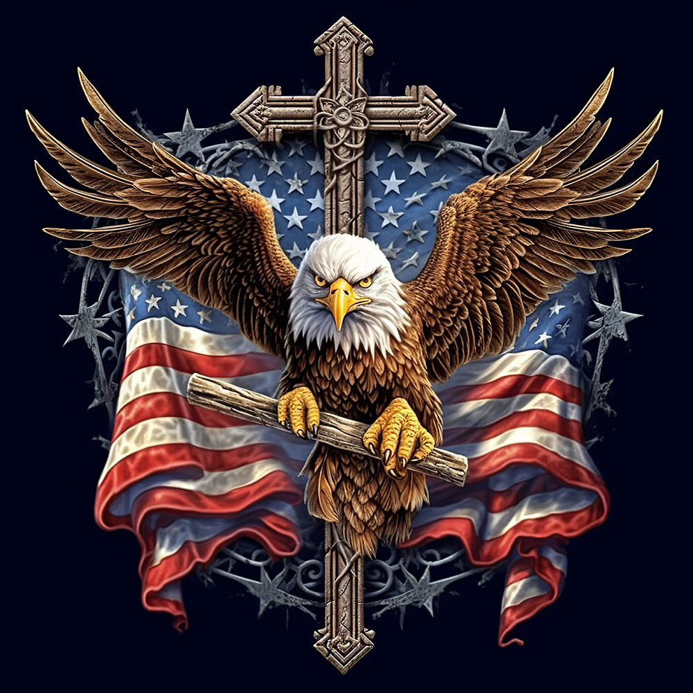 Diamond Painting - Full Round - American Eagle Cross (30*30CM)