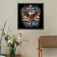 Load image into Gallery viewer, Diamond Painting - Full Round - American Eagle Cross (30*30CM)
