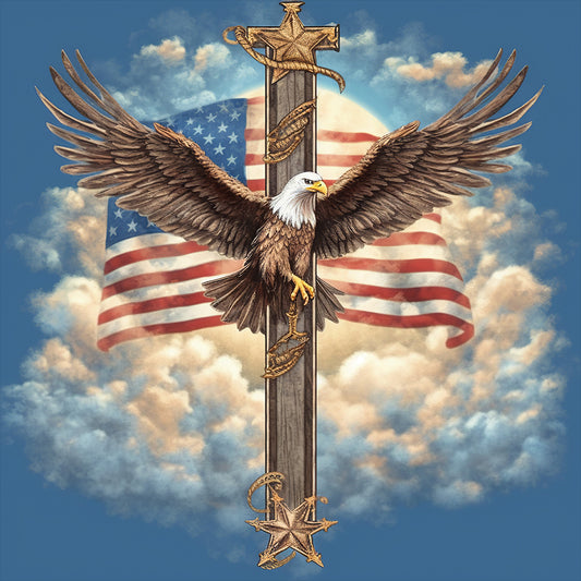 Diamond Painting - Full Round - American Eagle Cross (30*30CM)
