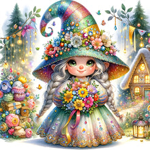 Load image into Gallery viewer, Diamond Painting - Full Square - little girl giving flowers in spring (40*40CM)
