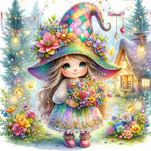 Load image into Gallery viewer, Diamond Painting - Full Square - little girl giving flowers in spring (40*40CM)
