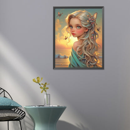 Diamond Painting - Full Round - seaside fairy girl (40*50CM)