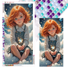 Load image into Gallery viewer, Diamond Painting - Full Round - Cute red-haired girl in the clouds (40*80CM)
