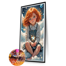 Load image into Gallery viewer, Diamond Painting - Full Round - Cute red-haired girl in the clouds (40*80CM)
