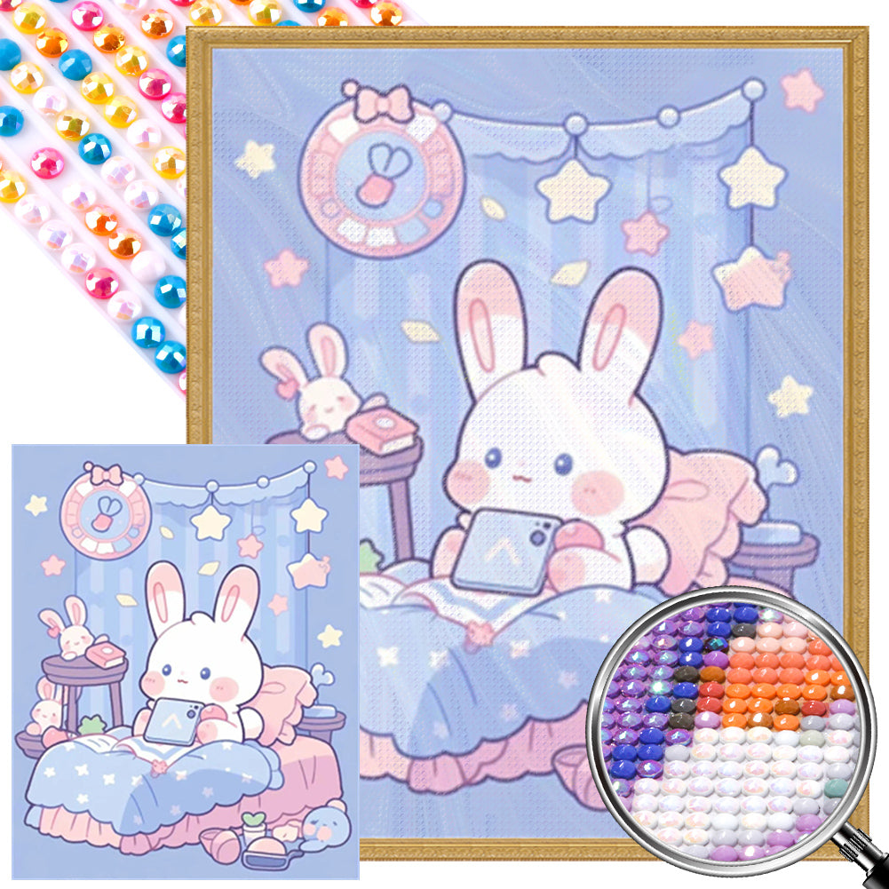 AB Diamond Painting - Full Round - cartoon bunny room (40*50CM)