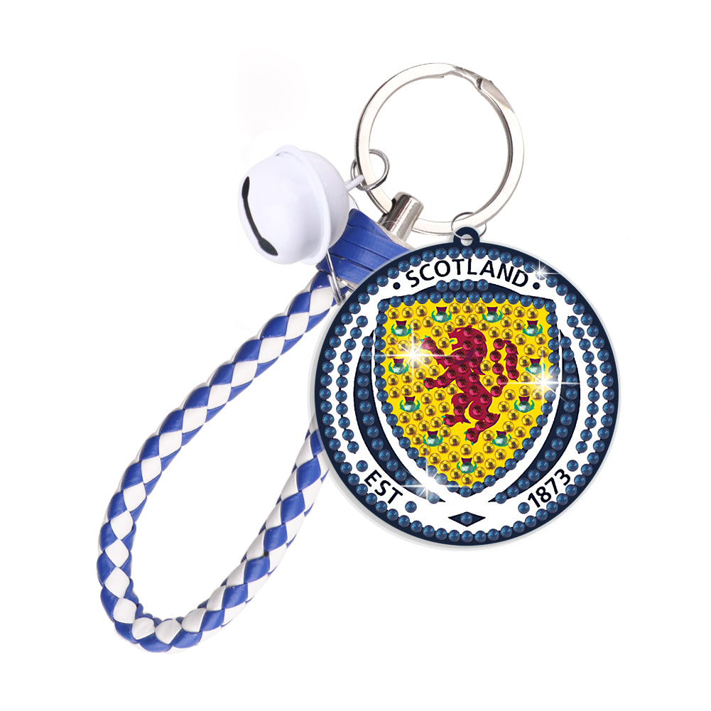 Double Sided Football Club FA Diamond Painting Art Keychain Pendant Home Decor