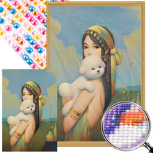 Load image into Gallery viewer, AB Diamond Painting - Full Round - girl holding puppy (40*60CM)
