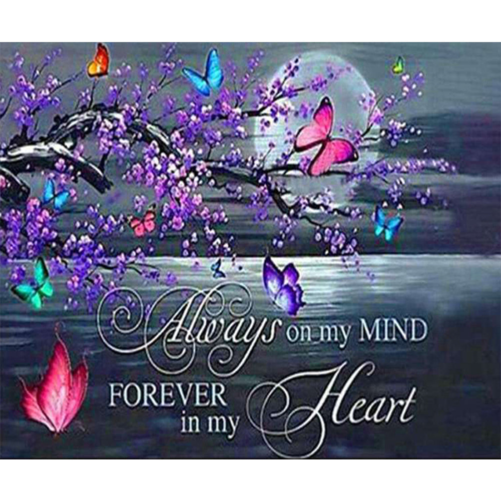 Diamond Painting - Full Round - Butterfly on branch (60*50CM)