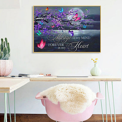 Diamond Painting - Full Round - Butterfly on branch (60*50CM)