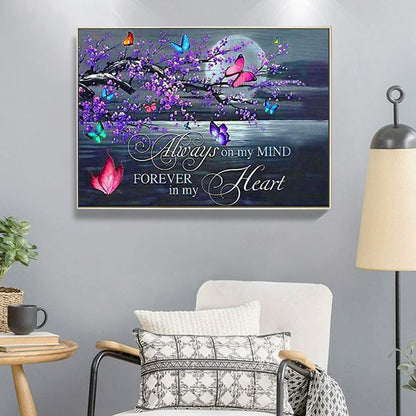 Diamond Painting - Full Round - Butterfly on branch (60*50CM)
