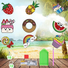 Load image into Gallery viewer, 9 Pairs Double Sided Fruit Cake Candy Rainbow Diamond Glitter Art Earring Kit
