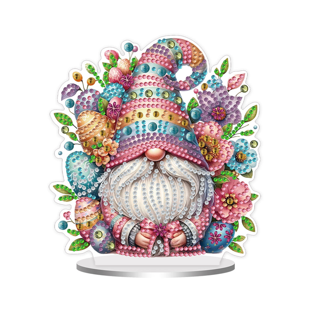 Single-Side Special Shape Spring Gnome Desktop Diamond Art Kits for Home Decor