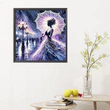 Load image into Gallery viewer, Diamond Painting - Full Round - Girl under the rain at dusk (30*30CM)
