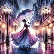 Load image into Gallery viewer, Diamond Painting - Full Round - Girl under the rain at dusk (30*30CM)
