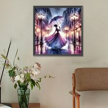 Load image into Gallery viewer, Diamond Painting - Full Round - Girl under the rain at dusk (30*30CM)
