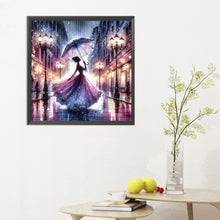 Load image into Gallery viewer, Diamond Painting - Full Round - Girl under the rain at dusk (30*30CM)
