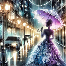 Load image into Gallery viewer, Diamond Painting - Full Round - Girl under the rain at dusk (30*30CM)
