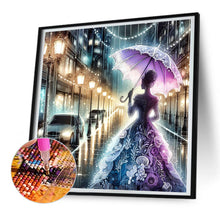 Load image into Gallery viewer, Diamond Painting - Full Round - Girl under the rain at dusk (30*30CM)

