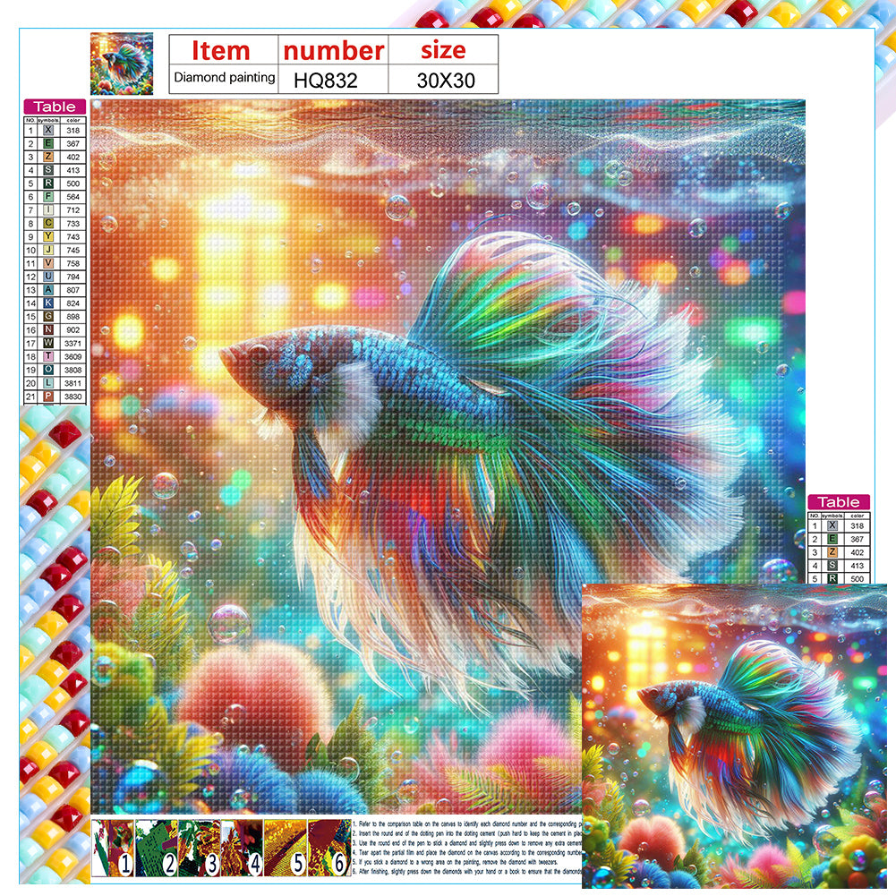 Diamond Painting - Full Square - betta fish (30*30CM)