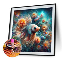 Load image into Gallery viewer, Diamond Painting - Full Square - Betta in the Sea of Flowers (30*30CM)
