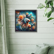 Load image into Gallery viewer, Diamond Painting - Full Square - Betta in the Sea of Flowers (30*30CM)
