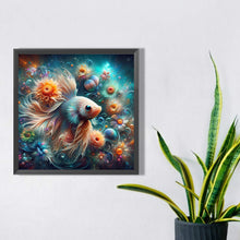 Load image into Gallery viewer, Diamond Painting - Full Square - Betta in the Sea of Flowers (30*30CM)
