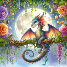 Load image into Gallery viewer, Diamond Painting - Full Square - Qinglong under the moon (30*30CM)
