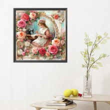 Load image into Gallery viewer, Diamond Painting - Full Round - woman using sewing machine (30*30CM)
