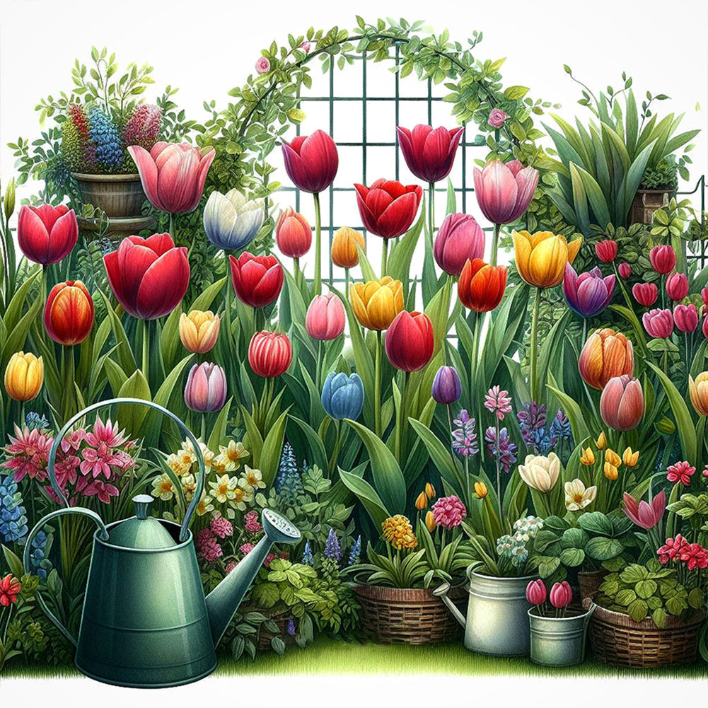 Diamond Painting - Full Round - spring garden (30*30CM)