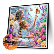 Load image into Gallery viewer, Diamond Painting - Partial Special Shaped - mother and son (30*30CM)
