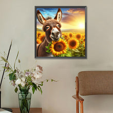 Load image into Gallery viewer, Diamond Painting - Full Round - Donkey and sunflower (30*30CM)
