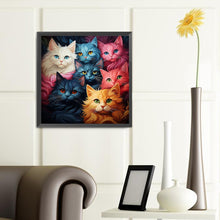 Load image into Gallery viewer, Diamond Painting - Full Round - Colorful cats (40*40CM)
