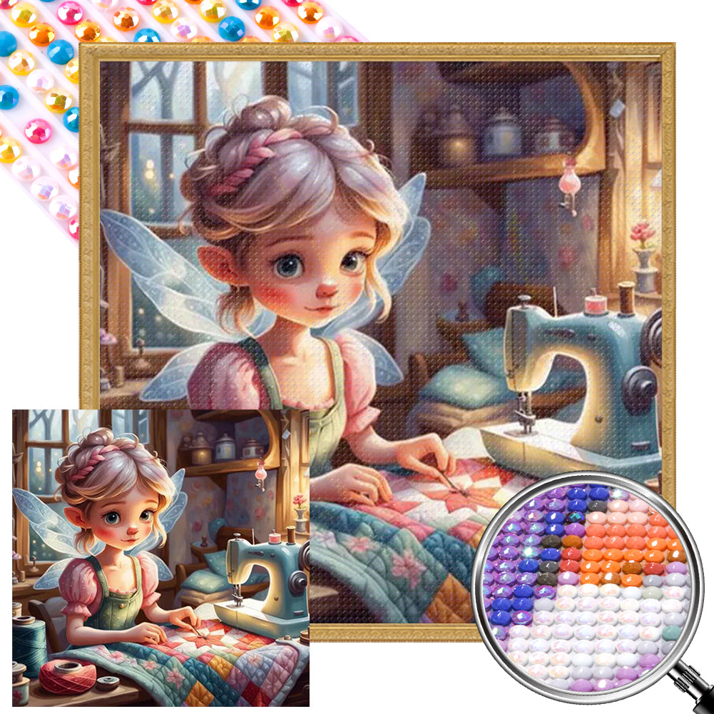 AB Diamond Painting - Full Round - sewing elf girl (40*40CM)