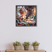 Load image into Gallery viewer, AB Diamond Painting - Full Round - sewing elf girl (40*40CM)
