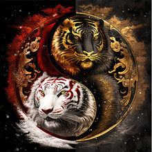 Load image into Gallery viewer, AB Diamond Painting - Full Round - Tiger Yin Yang Diagram (40*40CM)
