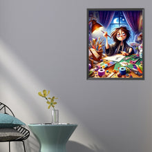 Load image into Gallery viewer, AB Diamond Painting - Full Round - late night working girl (40*50CM)
