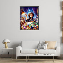 Load image into Gallery viewer, AB Diamond Painting - Full Round - late night working girl (40*50CM)
