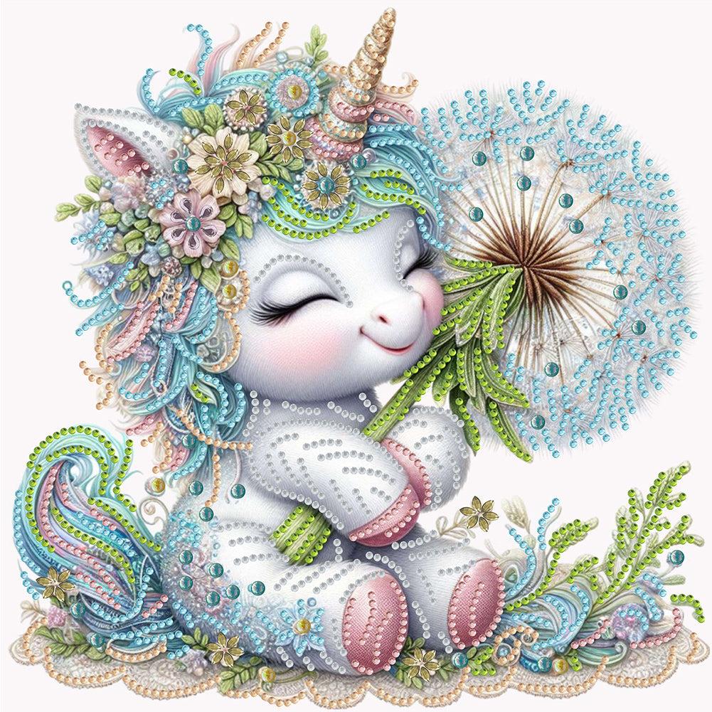 Diamond Painting - Partial Special Shaped - dandelion unicorn (30*30cm)